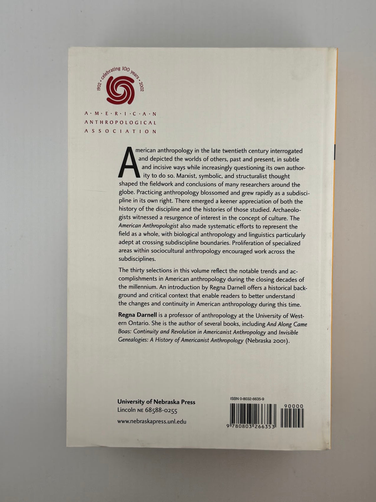 American Anthropology 1971-1995 edited by Regna Darnell