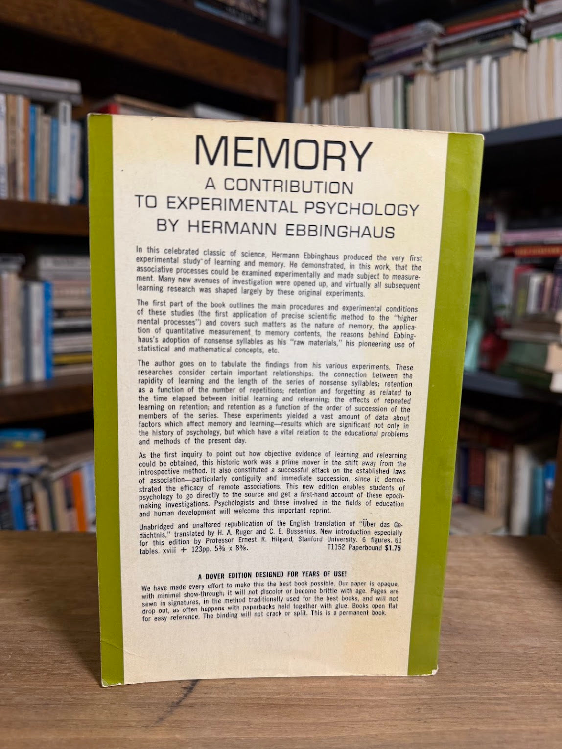 Memory - A Contribution to Experimental Psychology by Hermann Ebbinghaus