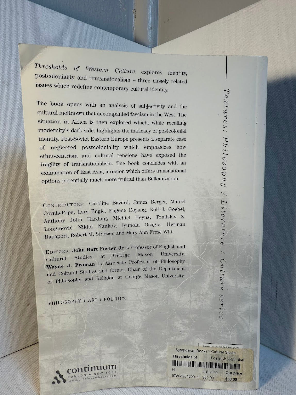 Thresholds of Western Culture - Identity, Postcoloniality, Transnationalism