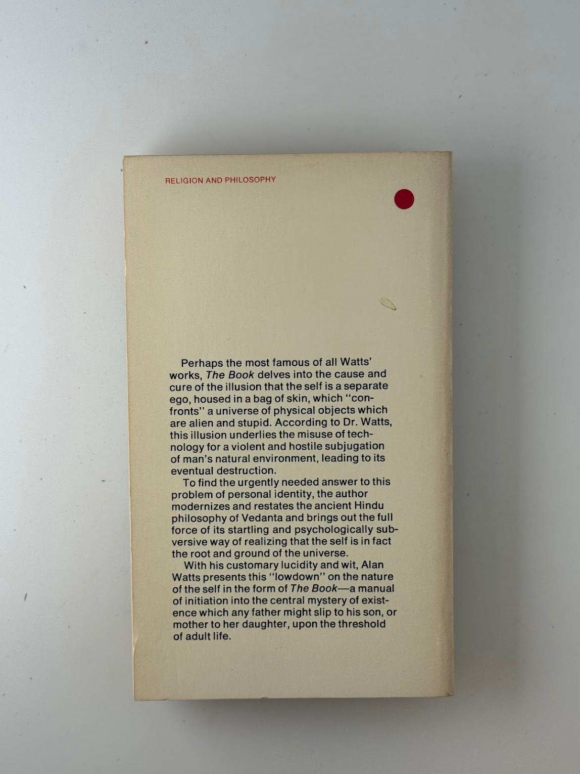 The Book on the Taboo Against Knowing Who You Are by Alan Watts