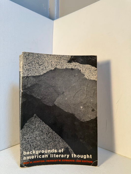 Backgrounds of American Literary Thought edited by Herbert W. Edwards