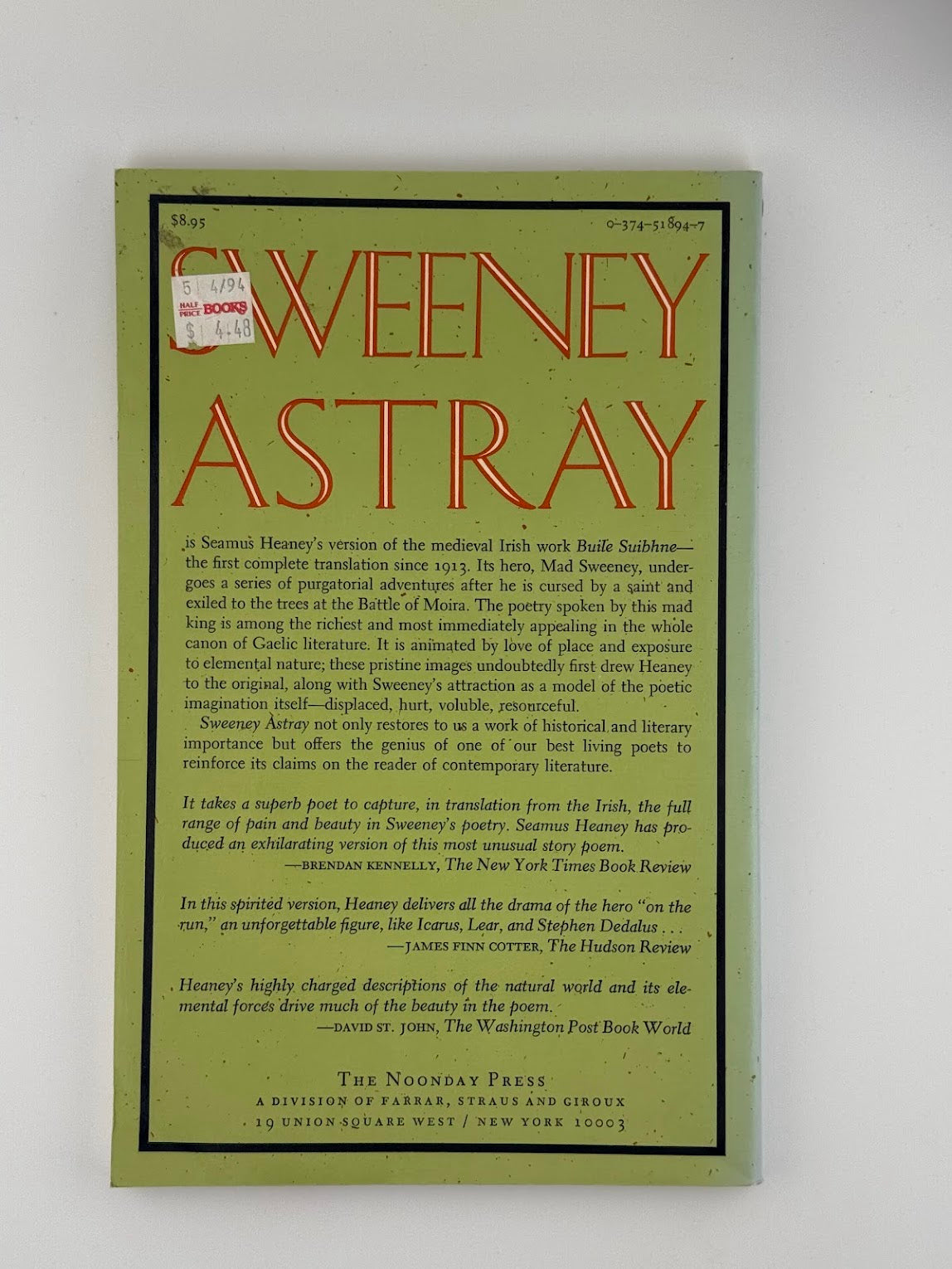 Sweeney Astray by Seamus Heaney
