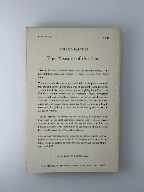 The Pleasure of the Text by Roland Barthes