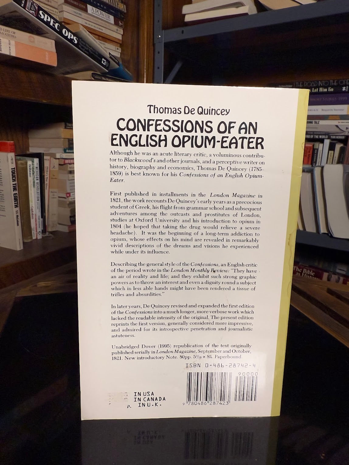 Confessions of an English Opium Eater by Thomas De Quincey
