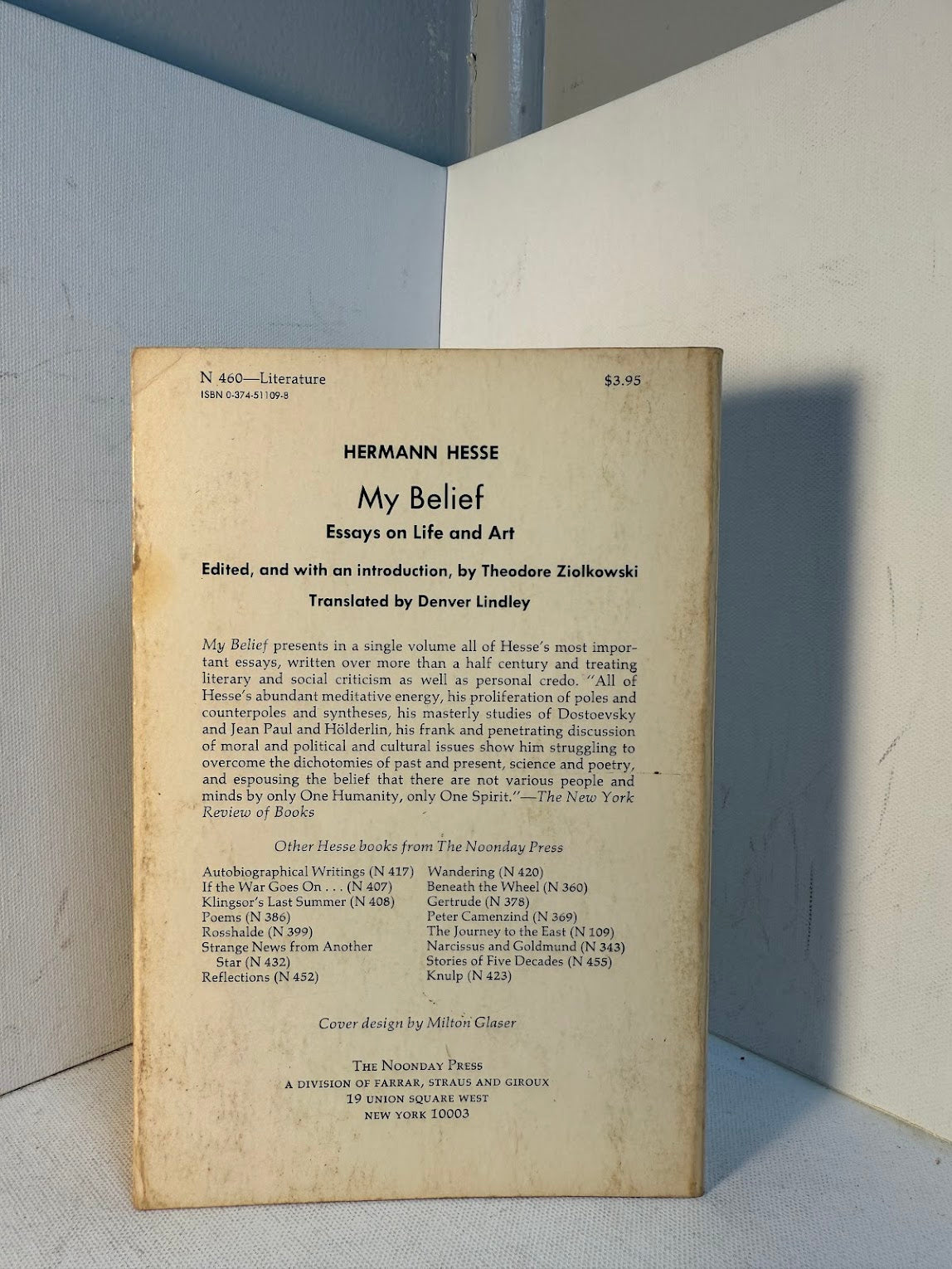 My Belief - Essays on Life and Art by Hermann Hesse