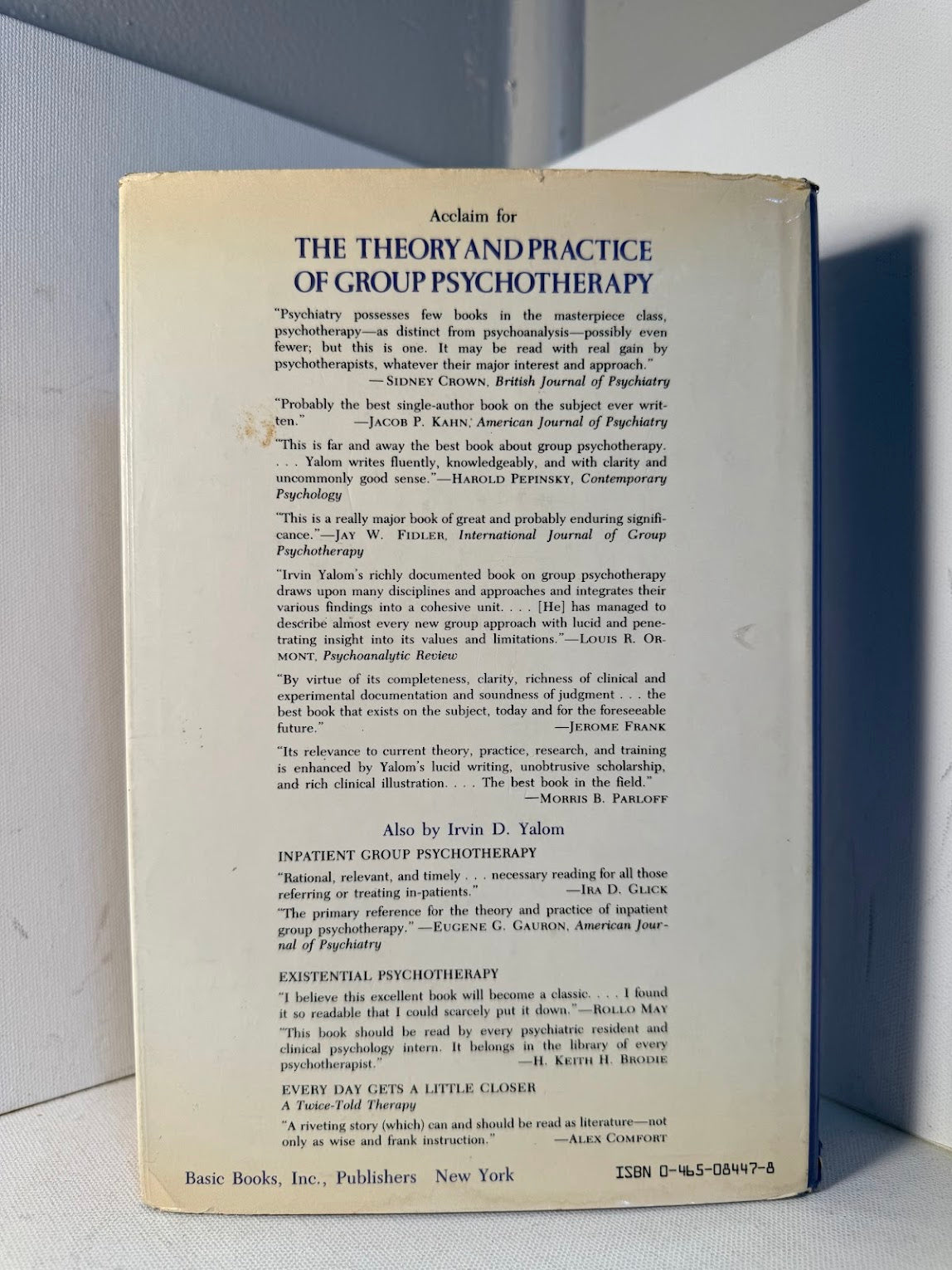 The Theory and Practice of Group Psychotherapy by Irvin D. Yalom