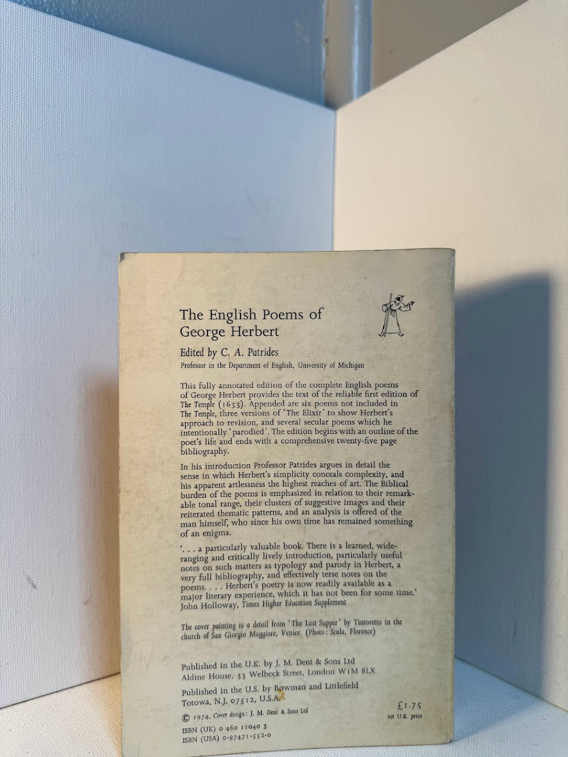 The English Poems of George Herbert edited by C.A. Patrides