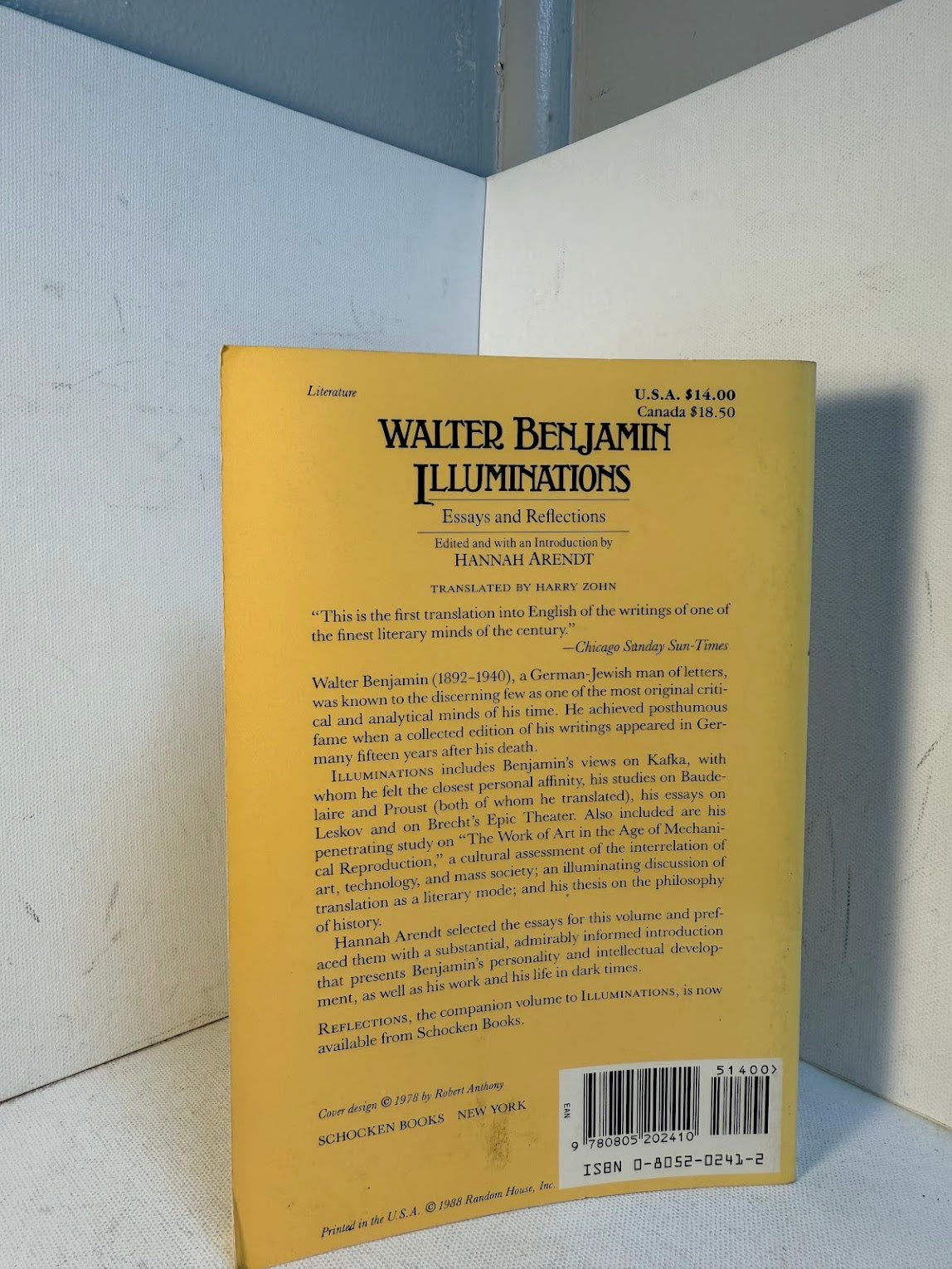 Illuminations by Walter Benjamin