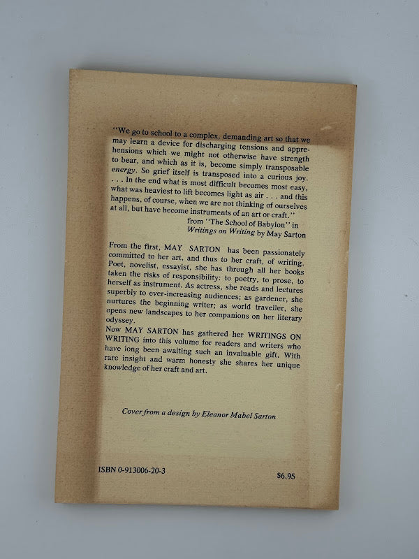 Writings on Writing by May Sarton