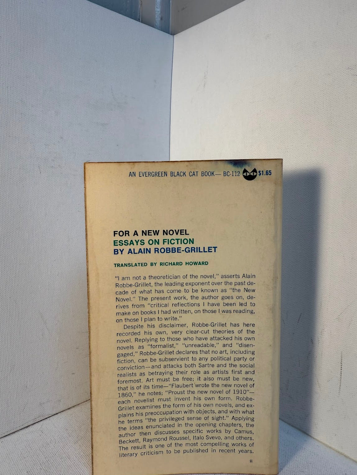 For a New Novel by Alain Robbe Grillet