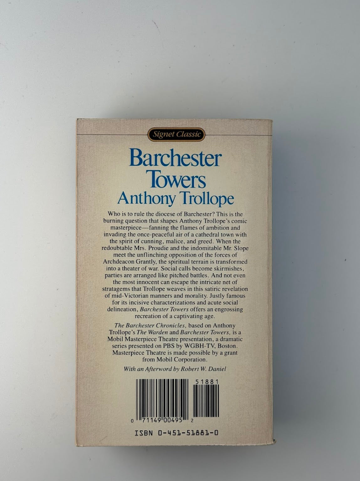 Barchester Towers by Anthony Trollope