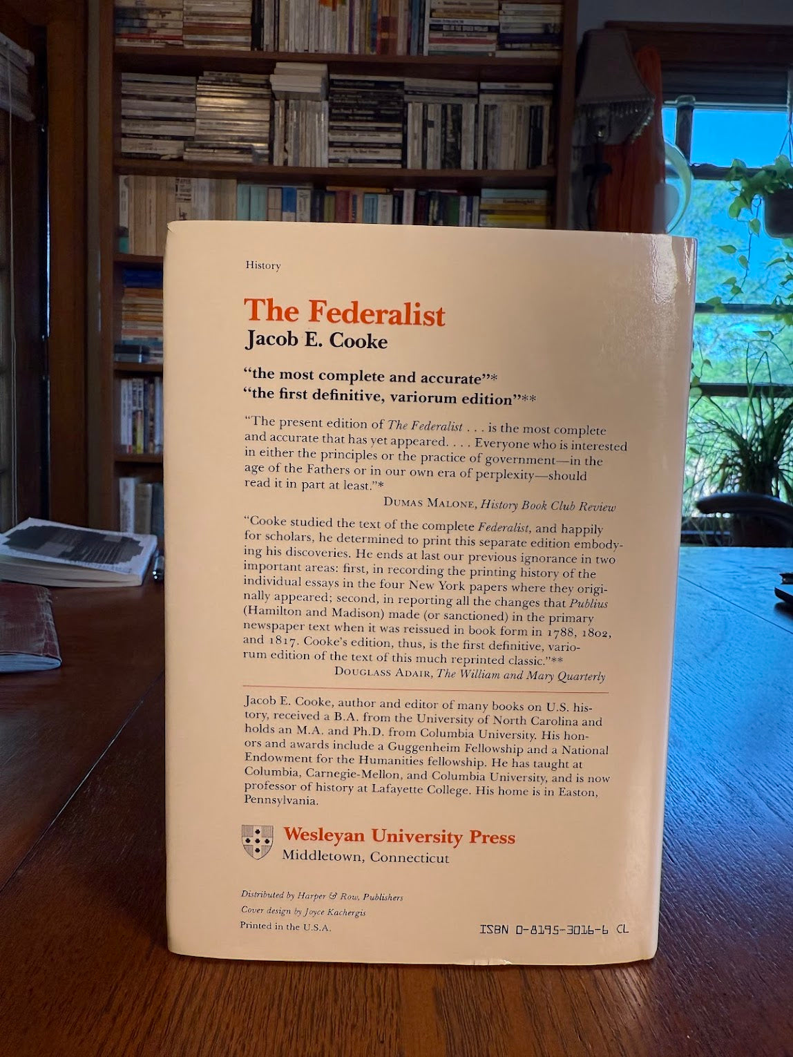 The Federalist edited by Jacob E. Cooke
