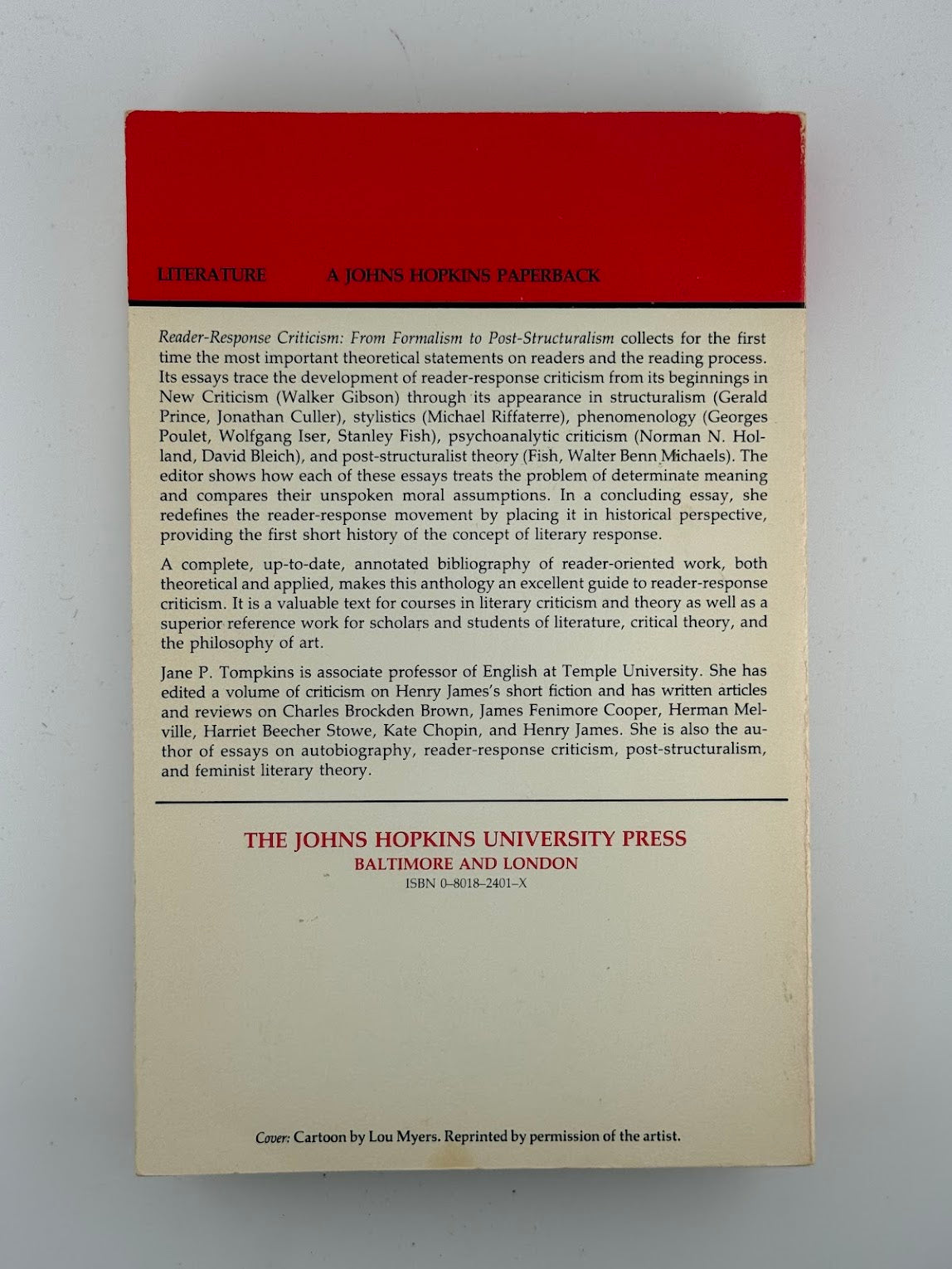 Reader-Response Criticism edited by Jane P. Tompkins
