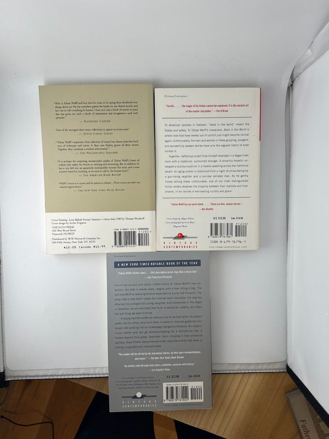 3 Volumes by Tobias Wolff