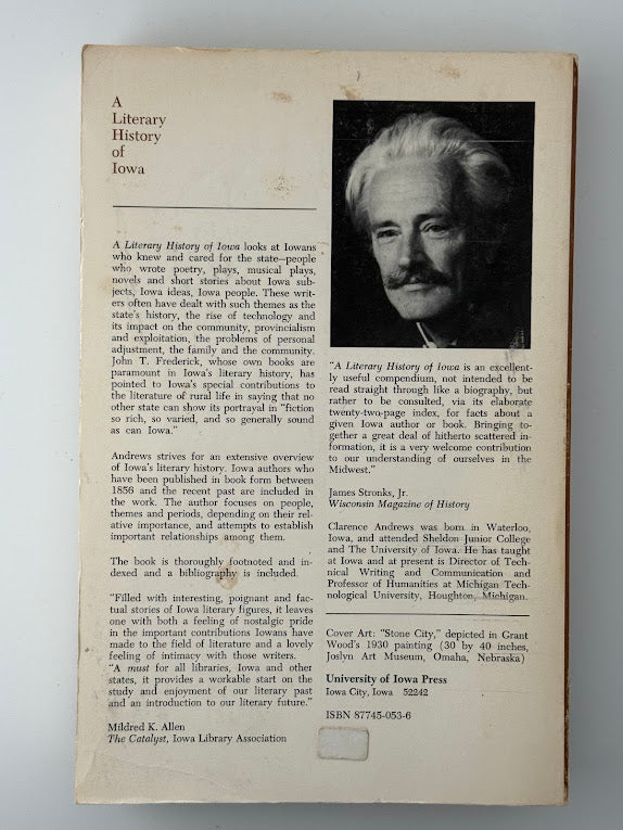 A Literary History of Iowa by Clarence A. Andrews