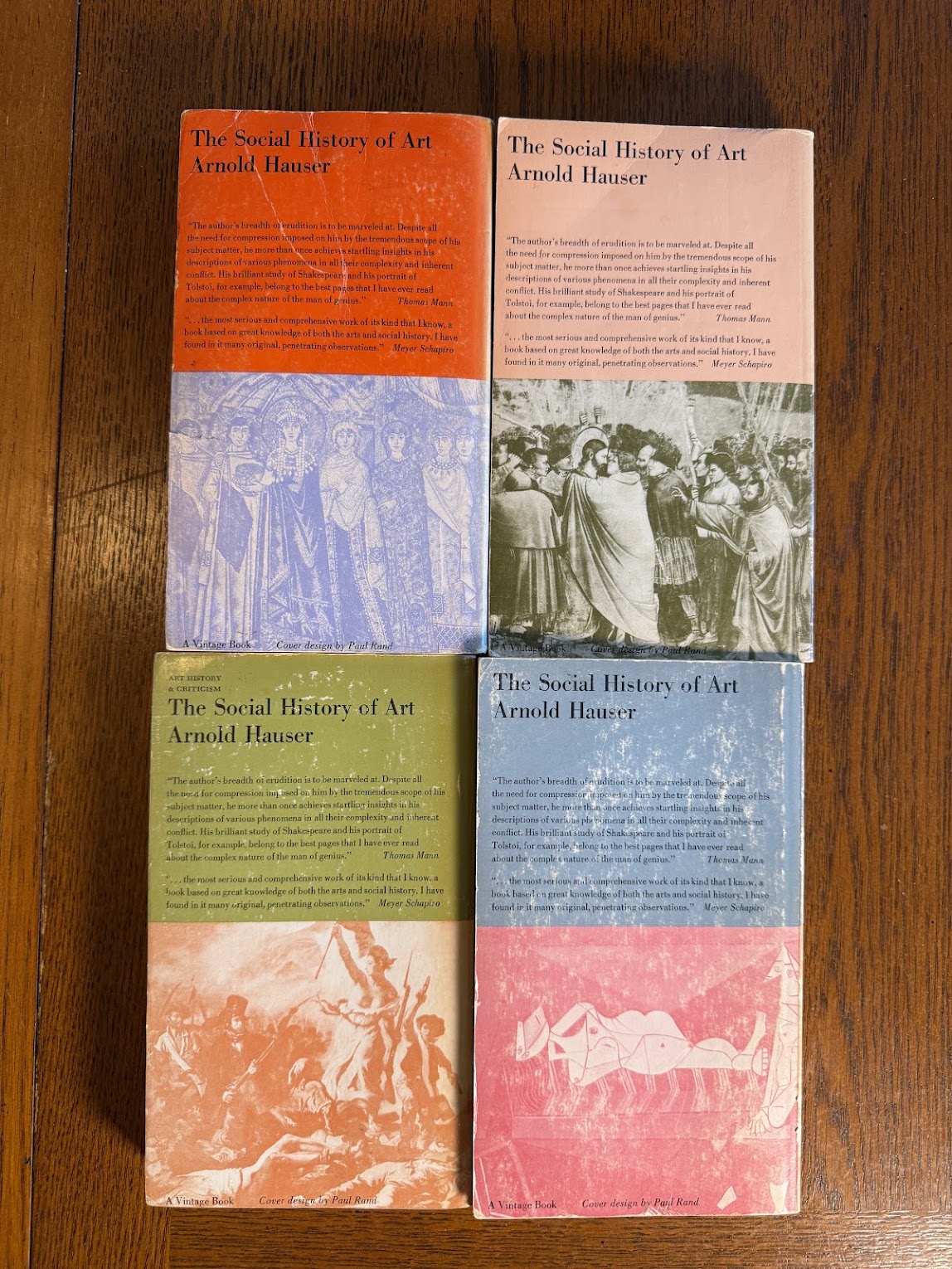 The Social History of Art by Arnold Hauser Volumes 1-4