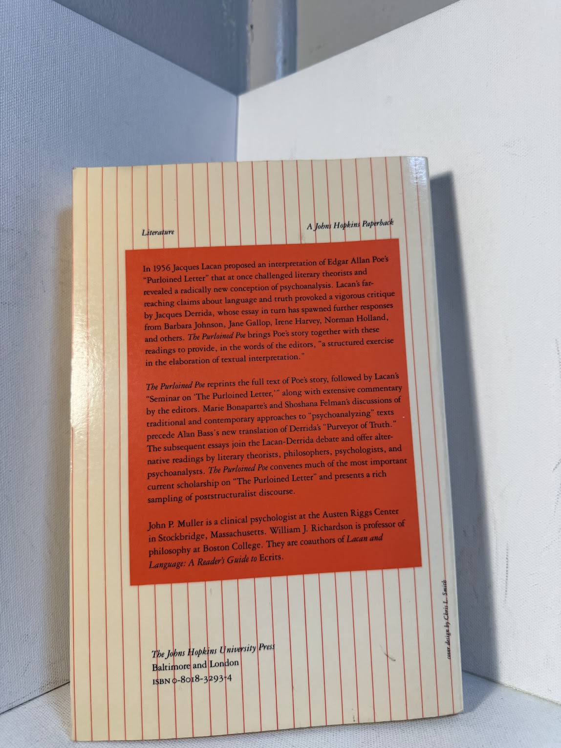 The Purloined Poe - Lacan, Derrida and Psychoanalytic Reading edited by John P. Muller and William J. Richardson
