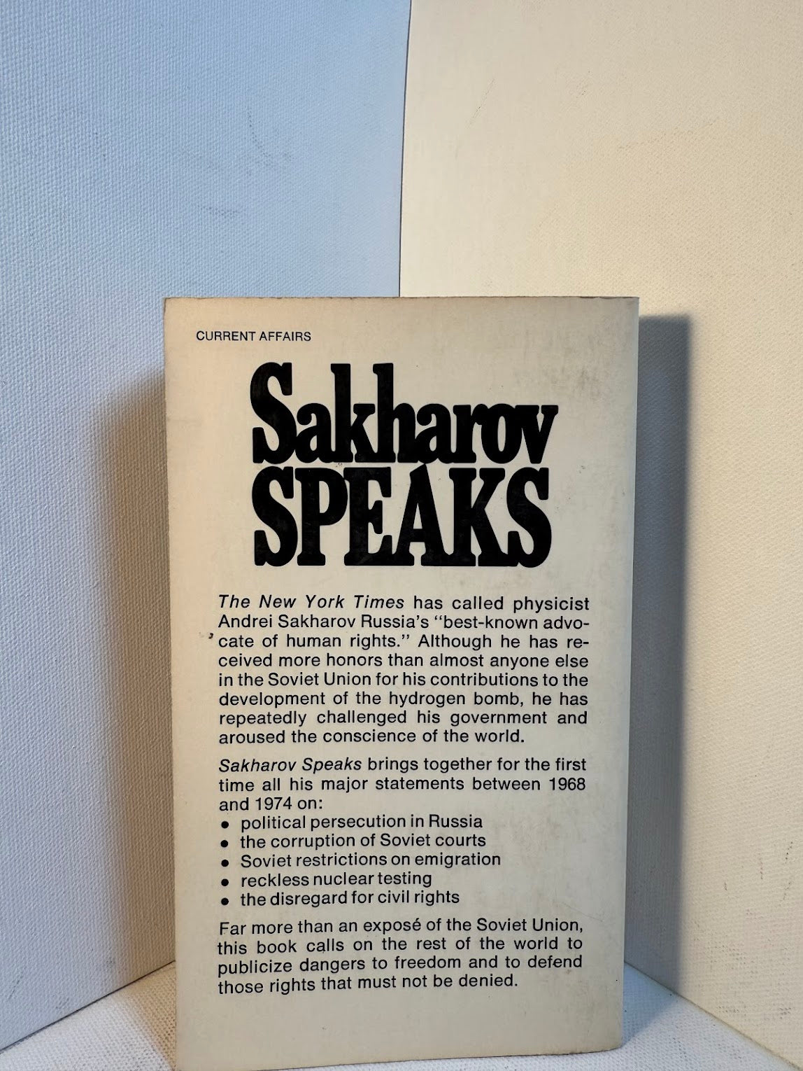 Sakharov Speaks edited by Harrison E. Salisbury