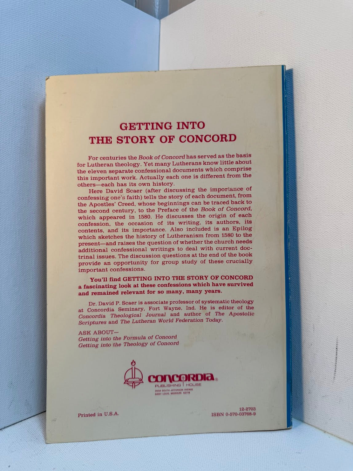 Getting Into The Story of Concord by David P. Scaer