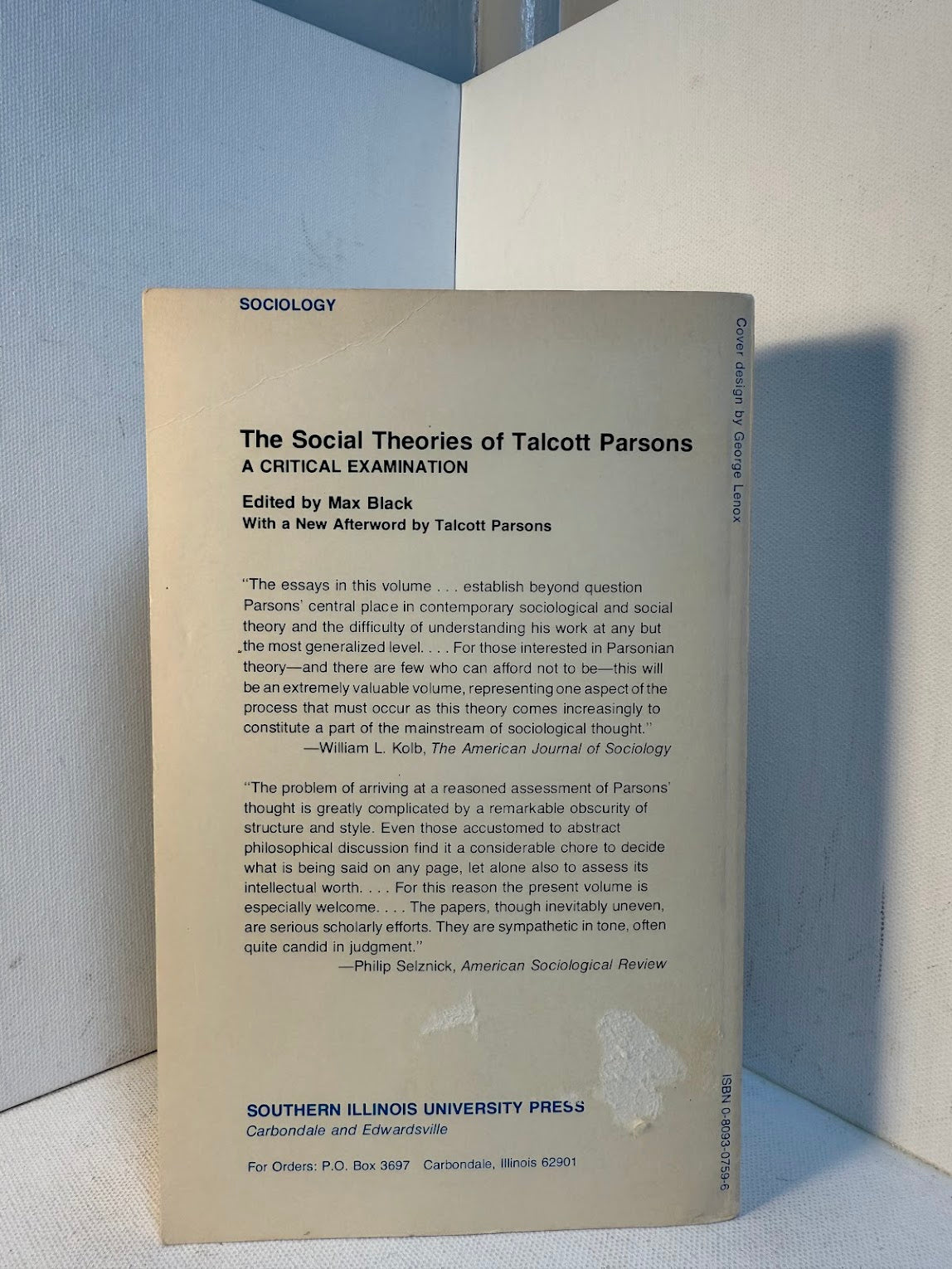 The Social Theories of Talcott Parsons - A Critical Examination edited by Max Black