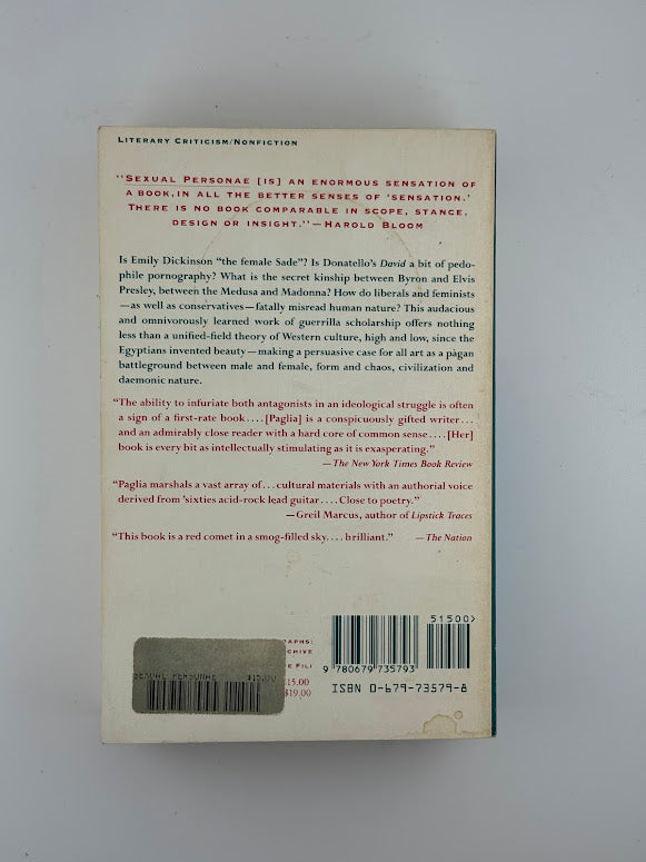 Sexual Personae by Camille Paglia