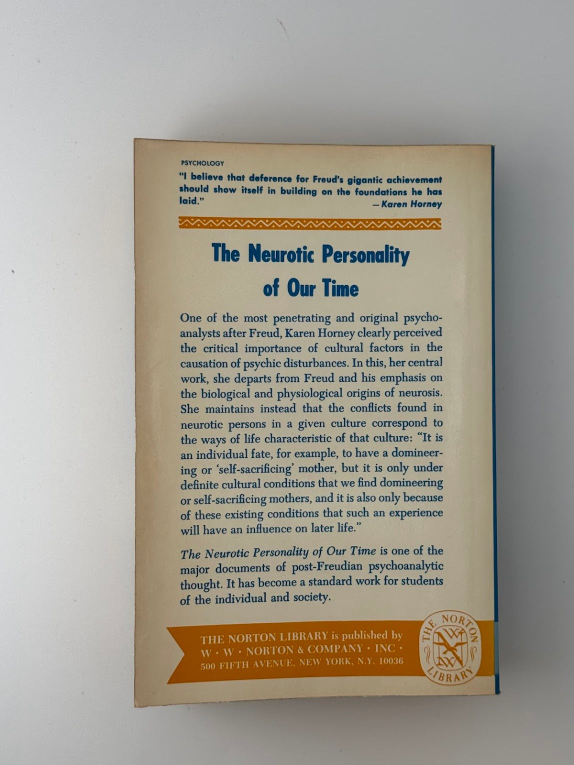 The Neurotic Personality of Our Time by Karen Horney