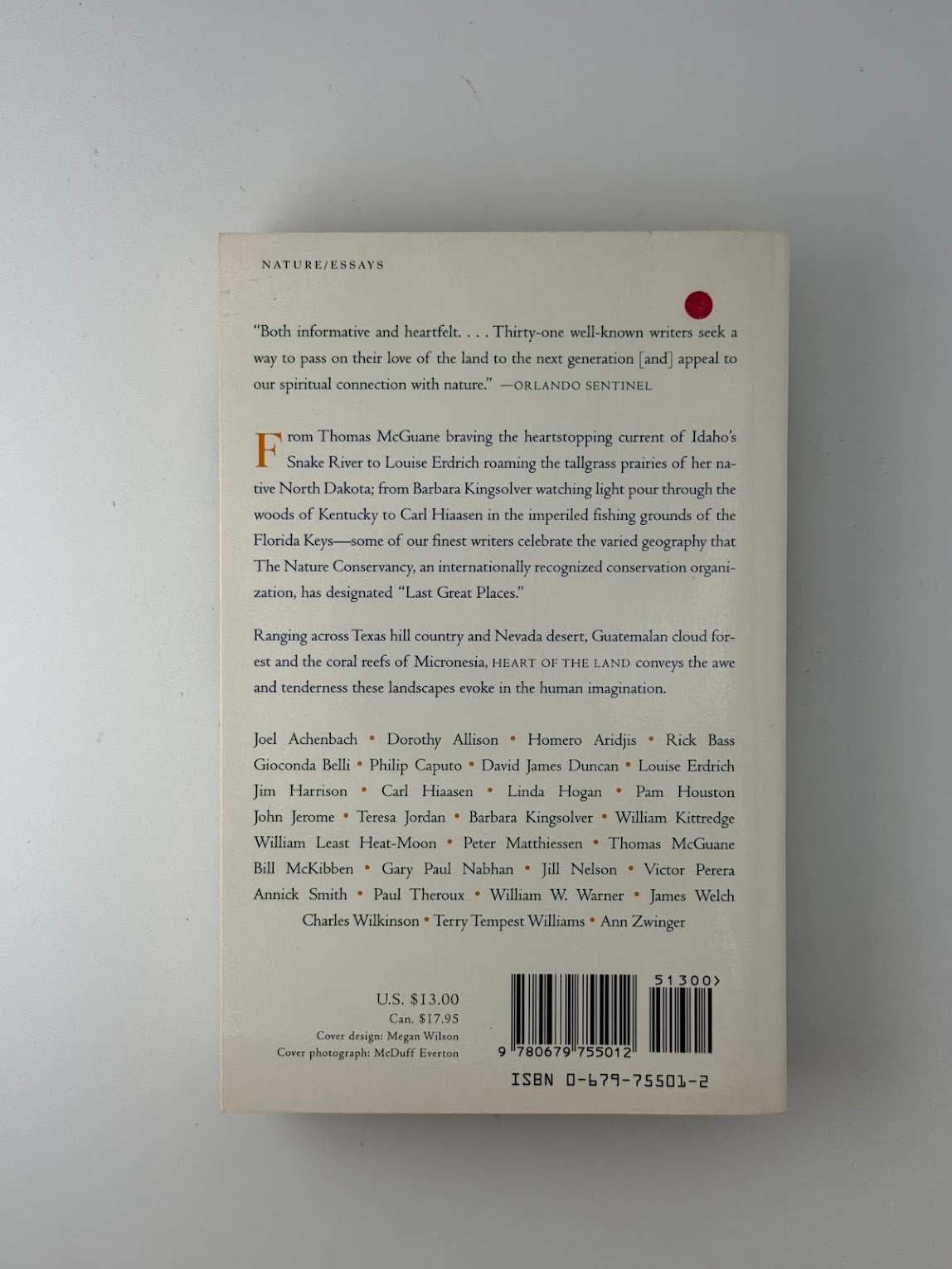 Heart of the Land - Essays on Last Great Places