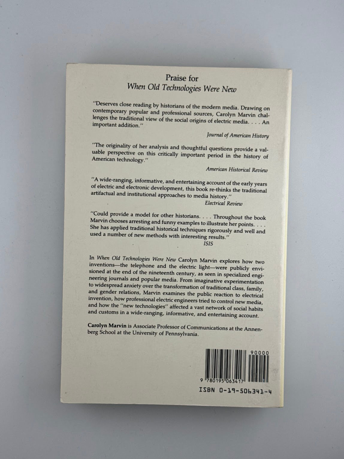 When Old Technologies Were New by Carolyn Marvin
