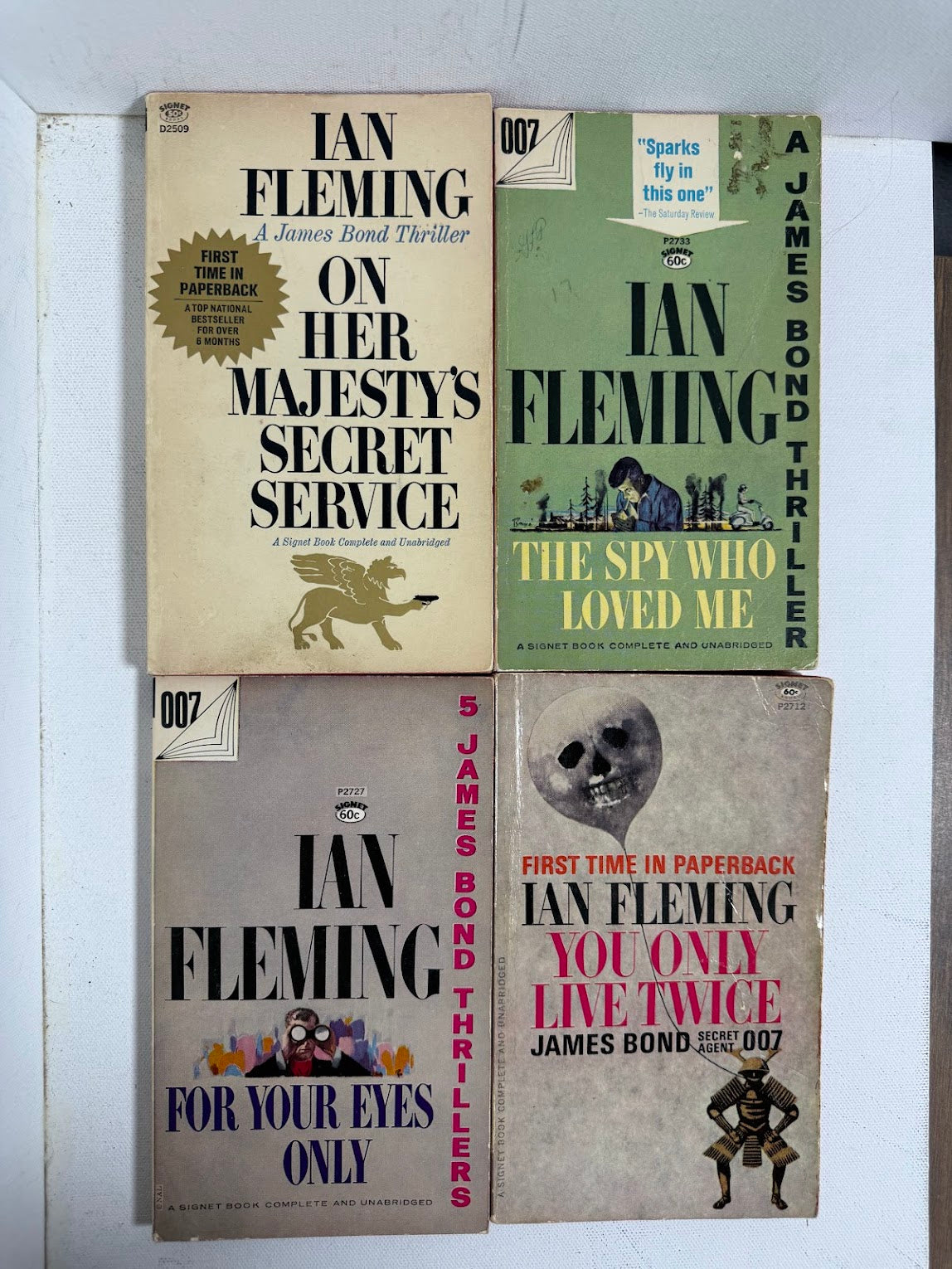 Lot of 4 vintage James Bond/Ian Fleming paperbacks