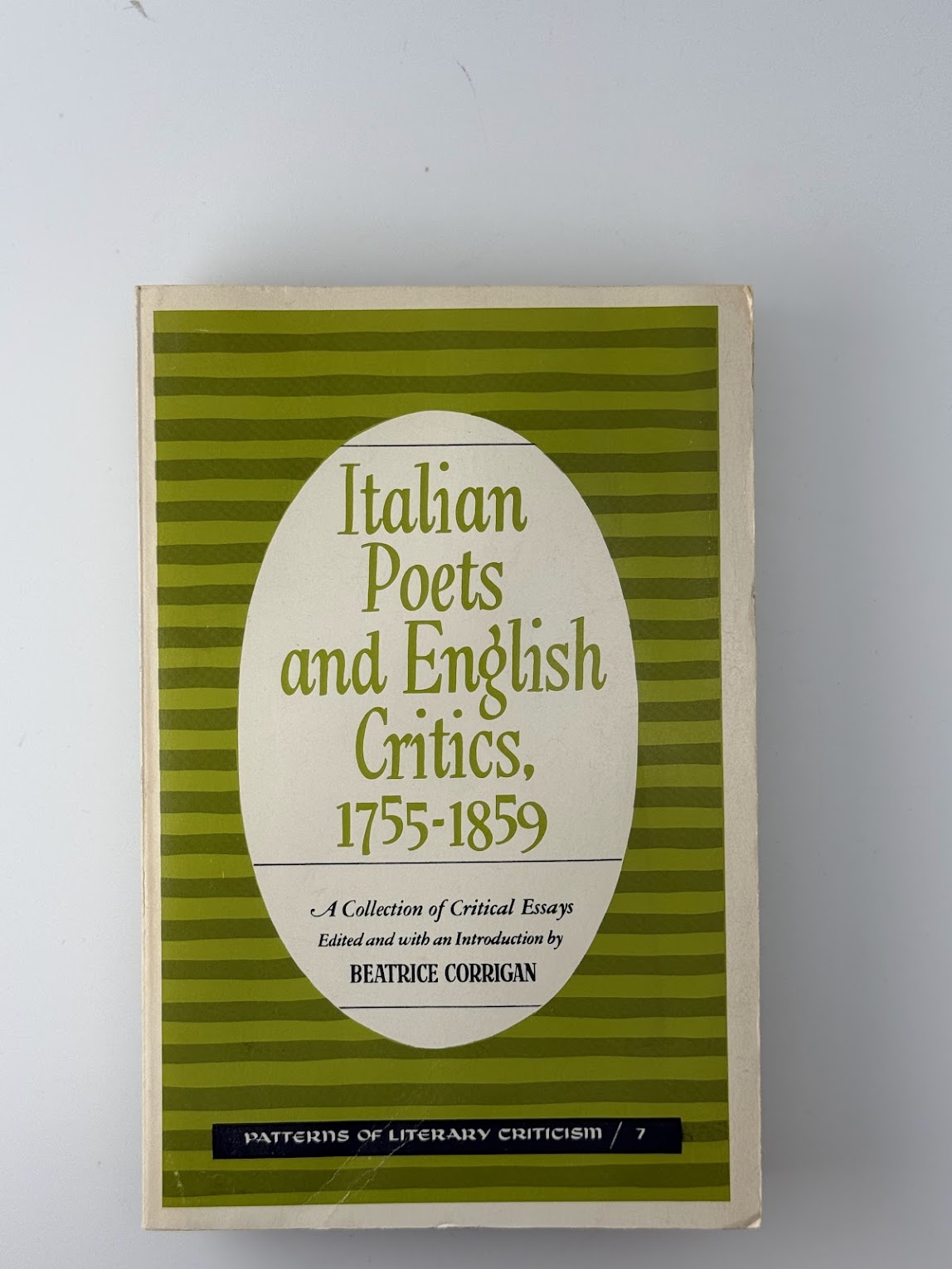 Italian Poets and English Critics 1755-1859 edited by Beatrice Corrigan