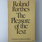 The Pleasure of the Text by Roland Barthes