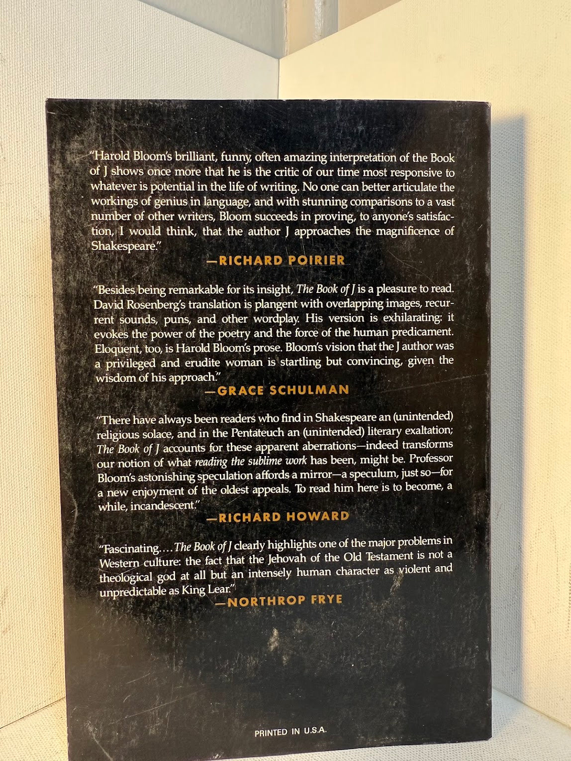 The Book of J interpreted by Harold Bloom