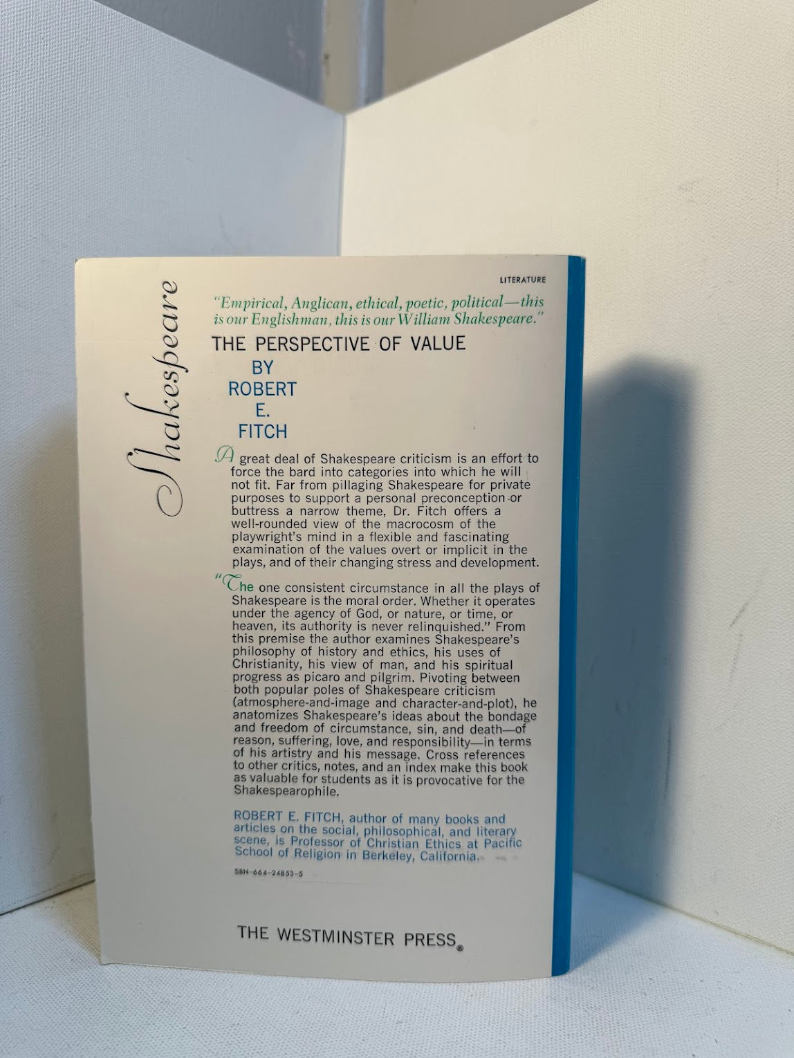 Shakespeare - The Perspective of Value by Robert E. Fitch