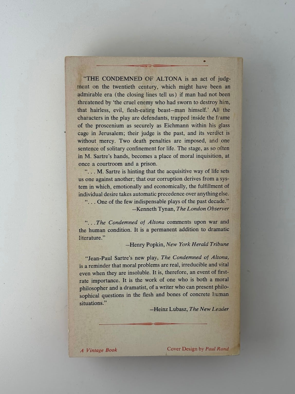 The Condemned of Altona by Jean Paul Sartre
