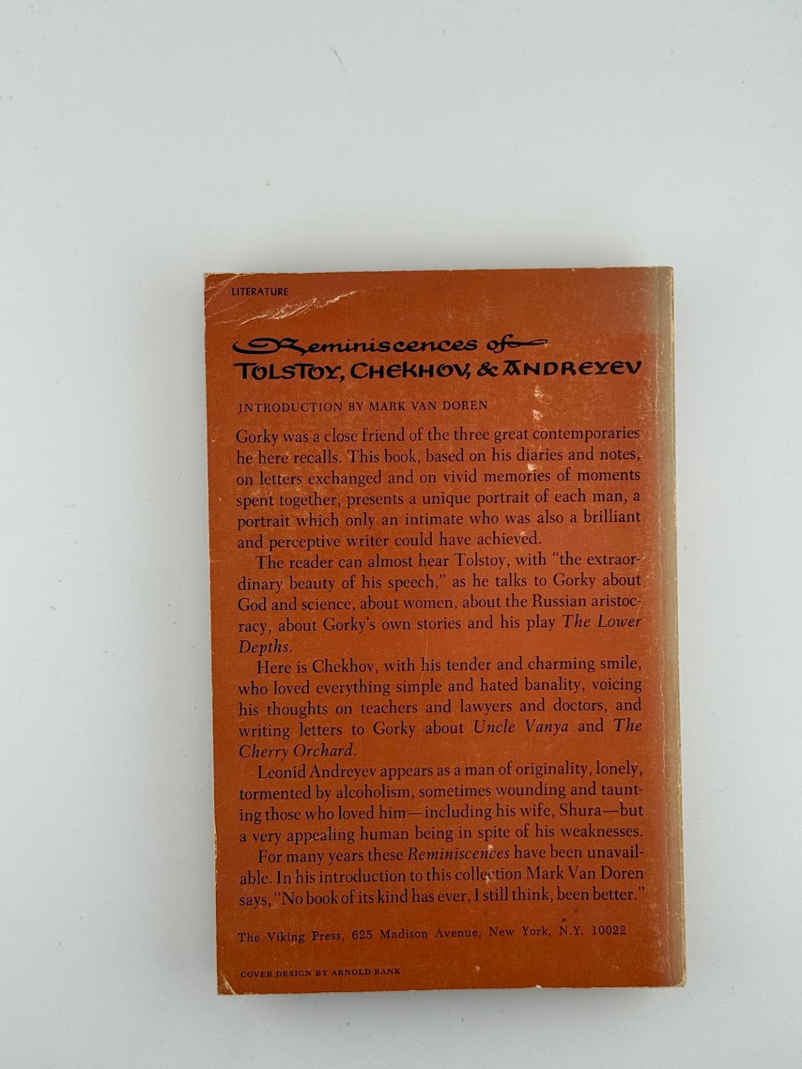 Reminiscences of Tolstoy, Chekhov, and Andreyev by Maxim Gorky