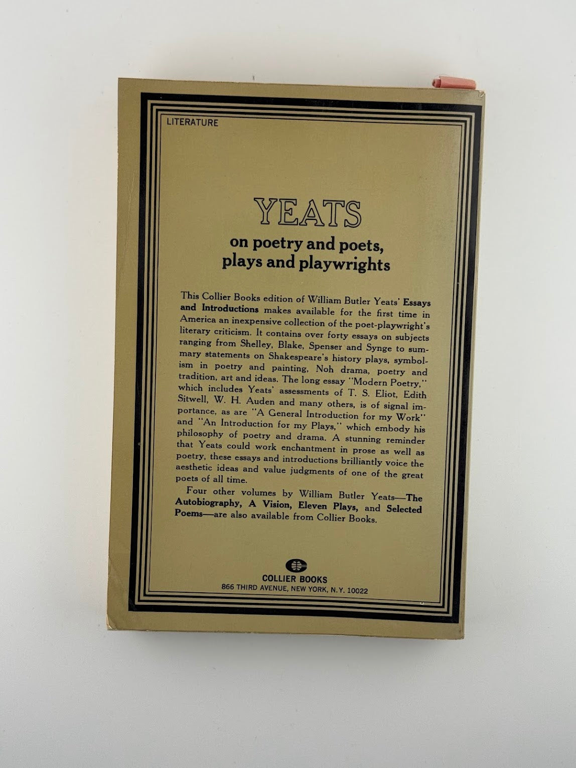Essays and Introductions by W.B. Yeats