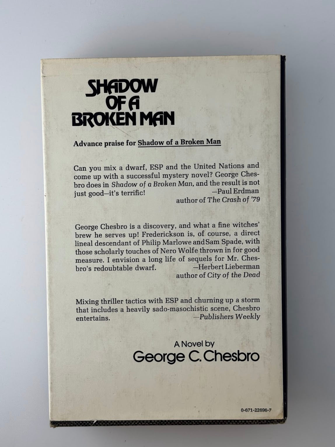 Shadow of a Broken Man by George C. Chesbro