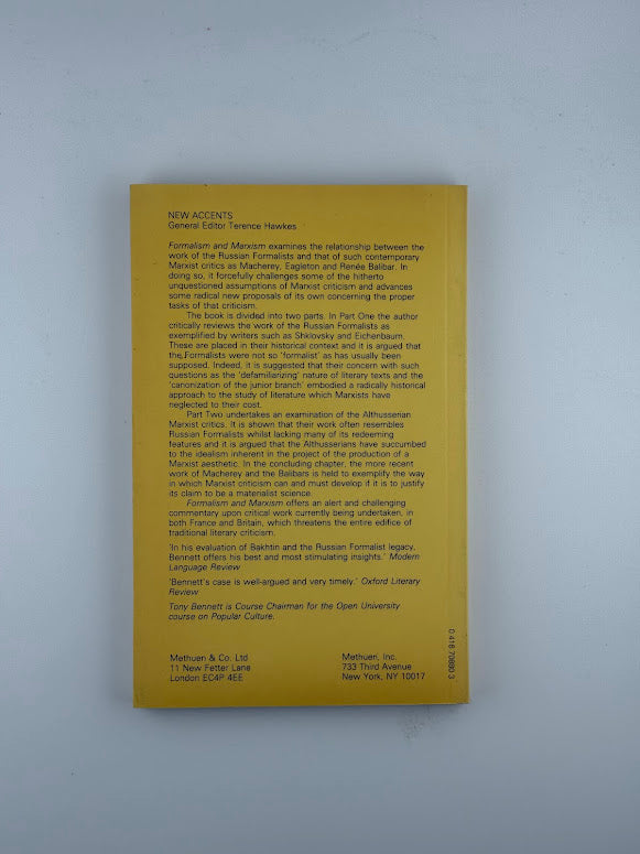 Formalism and Marxism by Tony Bennett