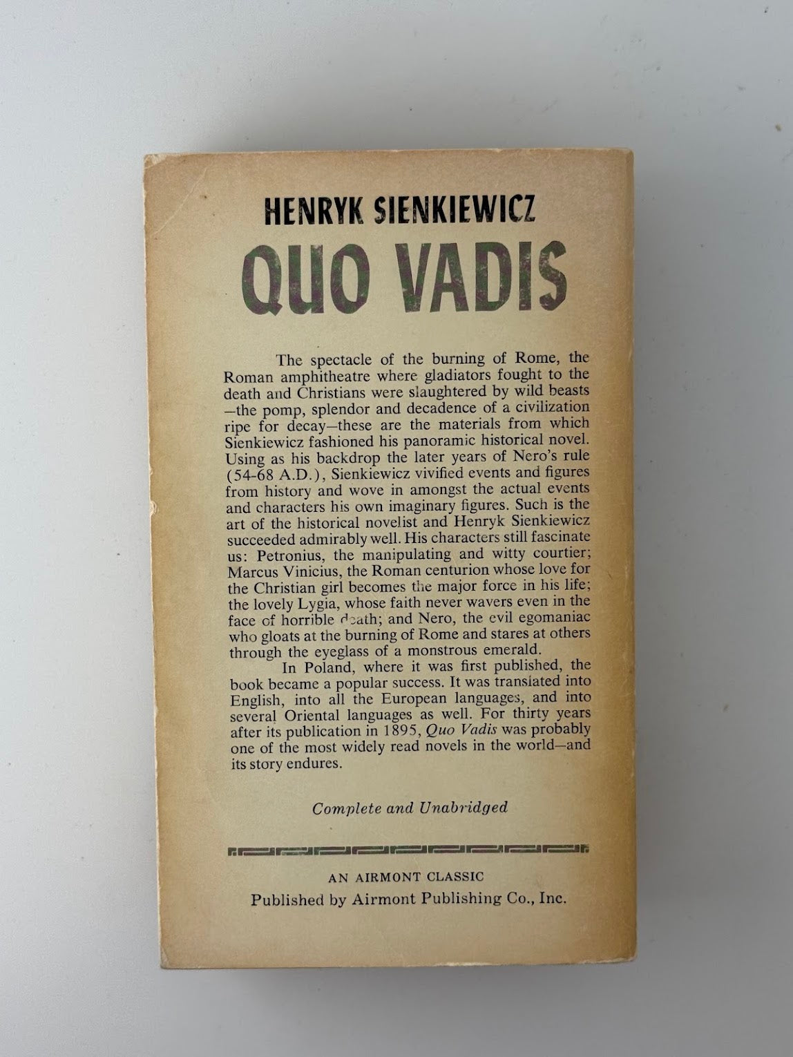 Quo Vadis by Henryk Sienkiewicz