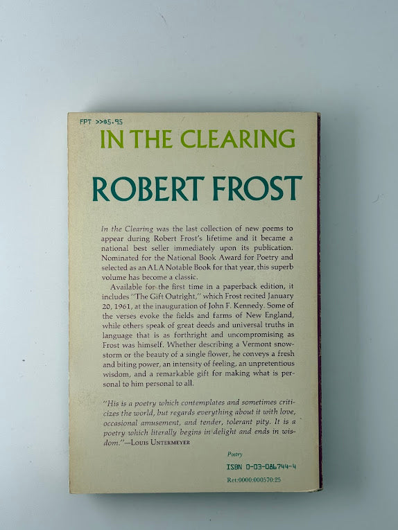 In the Clearing by Robert Frost