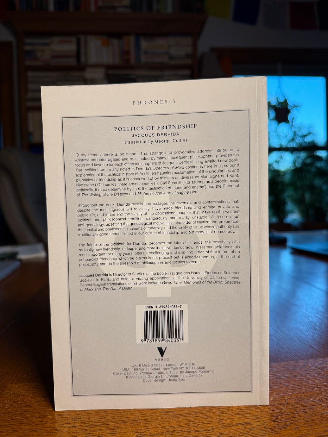 Politics of Friendship by Jacques Derrida