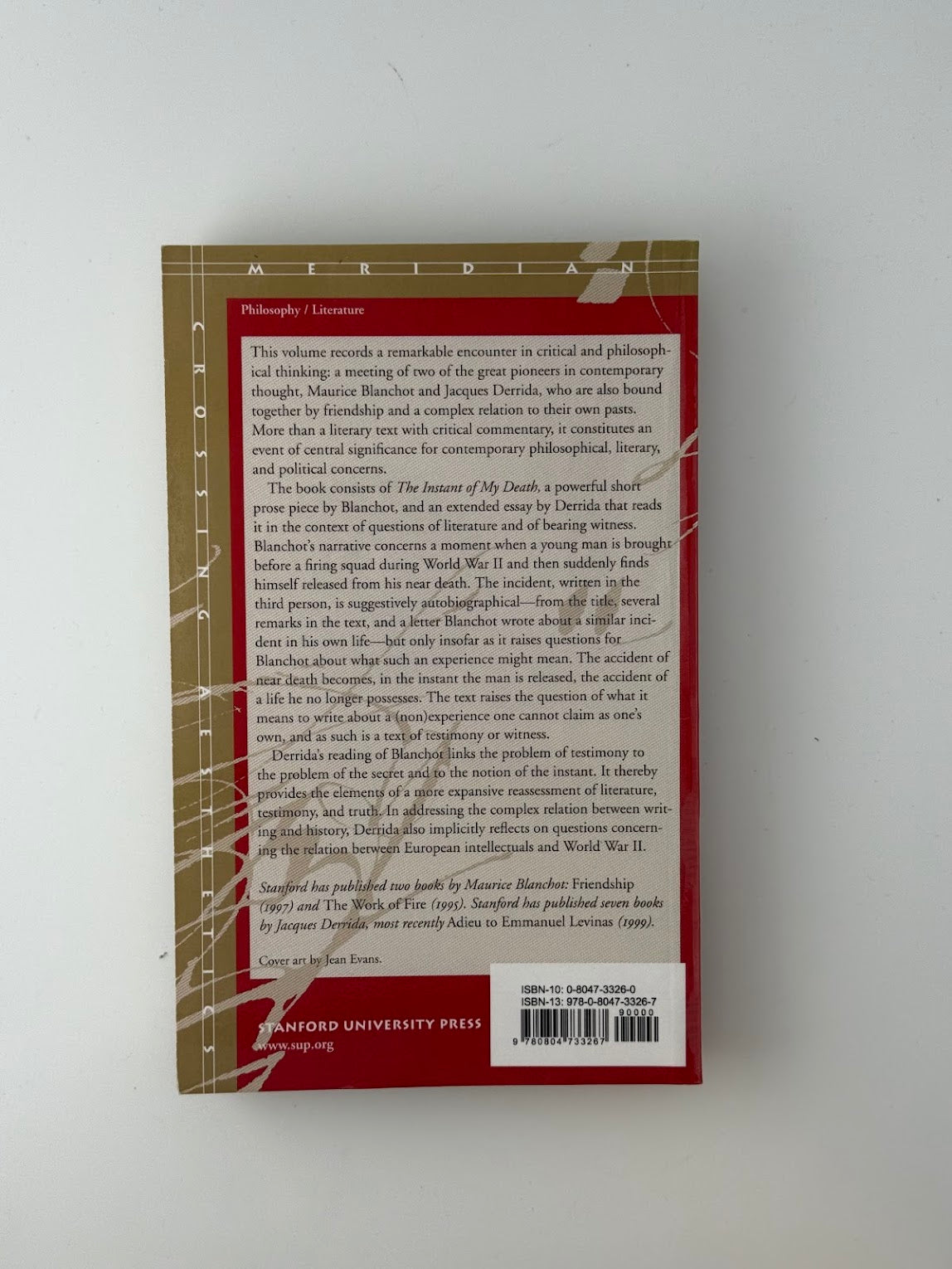 The Instant of My Death by Blanchot & Demeure by Derrida