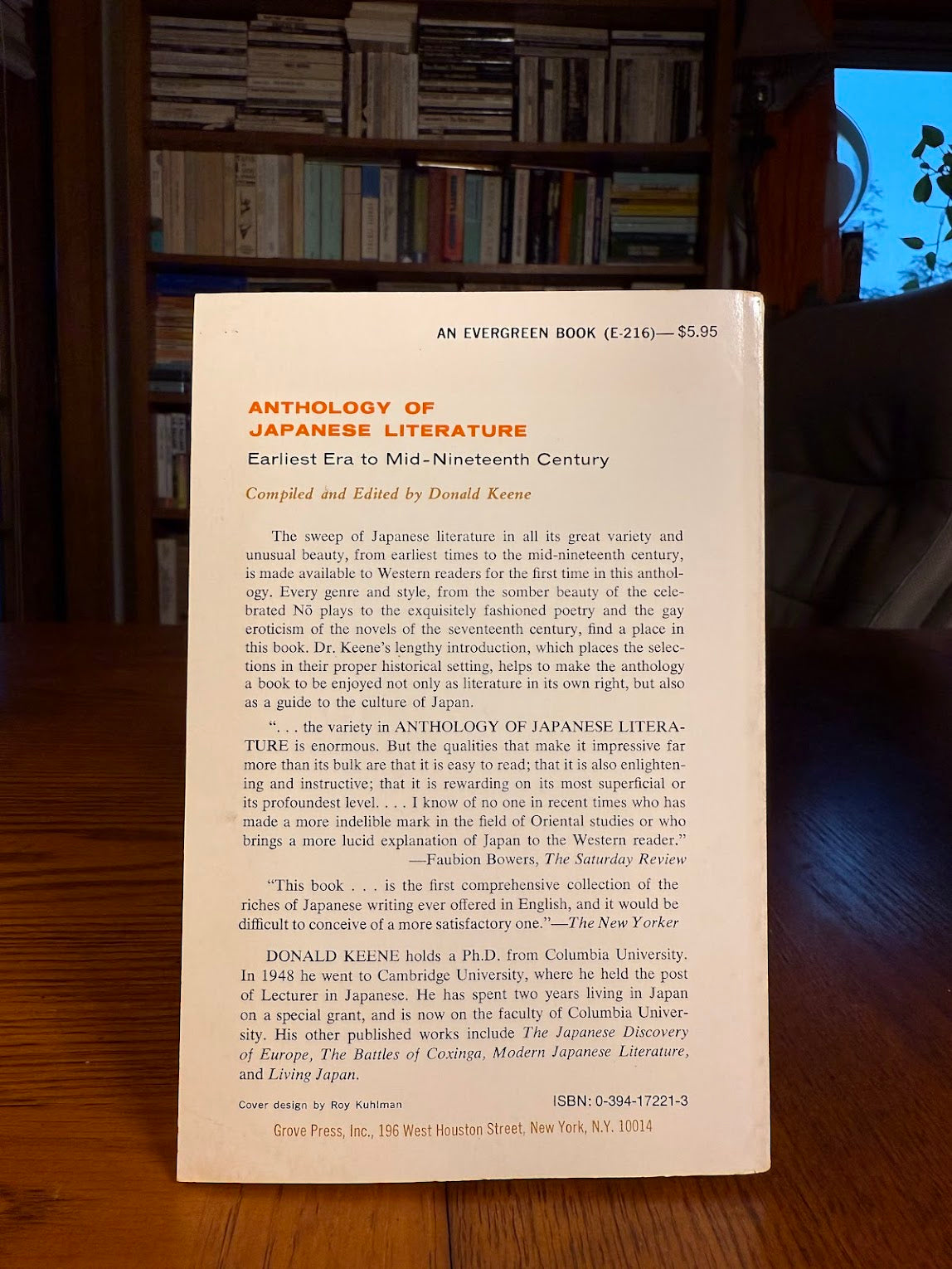 Anthology of Japanese Literature edited by Donald Keene