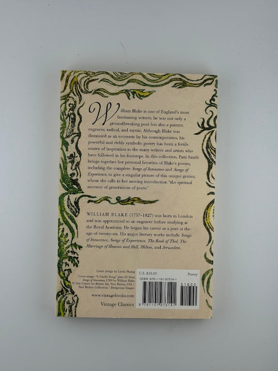 Poems of William Blake selected by Patti Smith