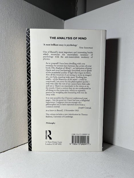 The Analysis of Mind by Bertrand Russell