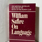 William Safire On Language