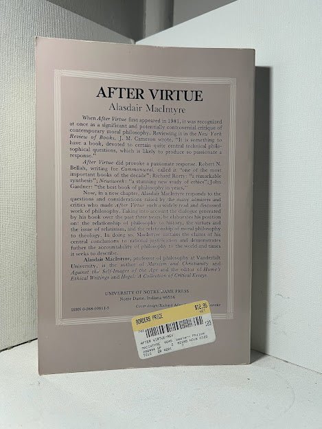 After Virtue by Alasdair MacIntyre